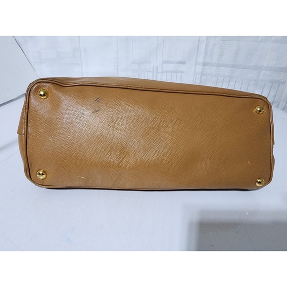 Prada Vitello Shine Leather Galleria Double Zip Large Tote Bag Brown - Picture 12 of 15